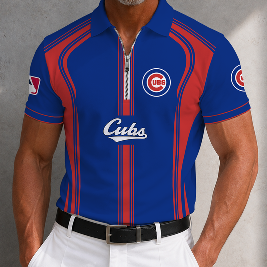 [HOMERUN DEAL] NEW CUSTOMIZED MLB04 CCS CHICAGO CUBS ZIP POLO SHIRT