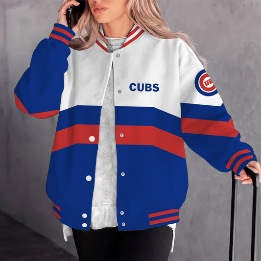 [HOMERUN DEAL] NEW CUSTOMIZED MLB04 CCS CHICAGO CUBS SATIN VARSITY & BASEBALL JACKET
