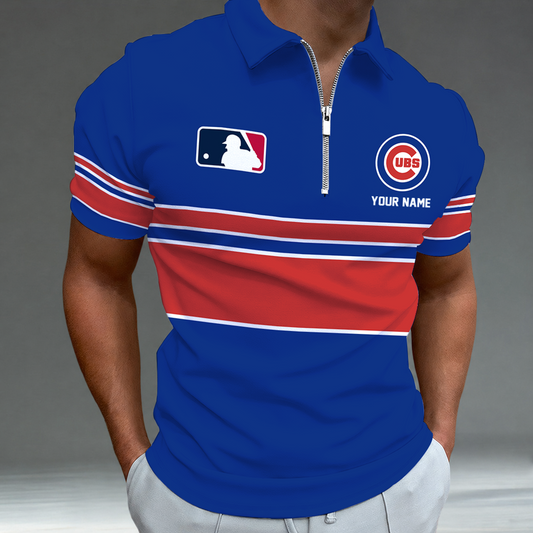 [HOMERUN DEAL] NEW CUSTOMIZED MLB04 CCS CHICAGO CUBS ZIP POLO SHIRT