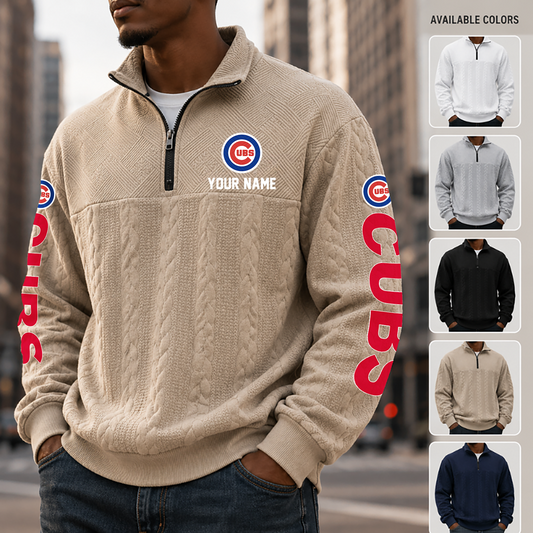 [HOMERUN DEAL] NEW CUSTOMIZED MLB04 CCS CHICAGO CUBS MULTICOLOR QUARTER-ZIP SWEATSHIRT