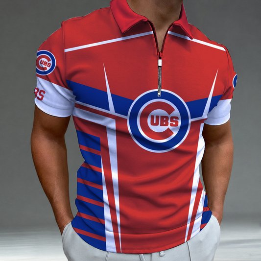 [HOMERUN DEAL] NEW CUSTOMIZED MLB04 CCS CHICAGO CUBS ZIP POLO SHIRT