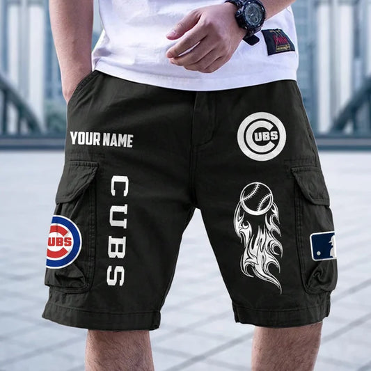 [HOMERUN DEAL] NEW CUSTOMIZED MLB04 CCS CHICAGO CUBS MEN'S CARGO SHORTS