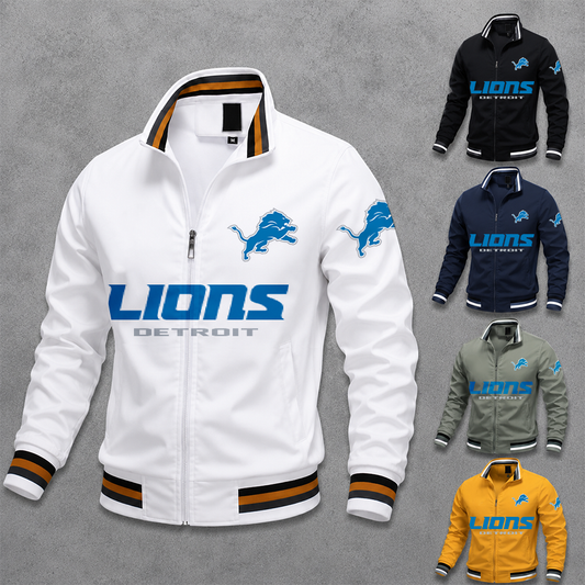 [TOUCHDOWN DEAL] NEW CUSTOMIZED NFL04 DTL DETROIT LIONS MEN'S CASUAL JACKET