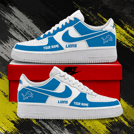 [TOUCHDOWN DEAL] NEW CUSTOMIZED NFL04 DTL DETROIT LIONS AF1 SHOES
