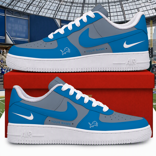 [TOUCHDOWN DEAL] NEW CUSTOMIZED NFL04 DTL DETROIT LIONS AF1 SHOES