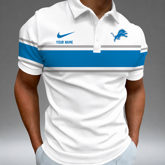 [TOUCHDOWN DEAL] NEW CUSTOMIZED NFL04 DTL DETROIT LIONS POLO SHIRT