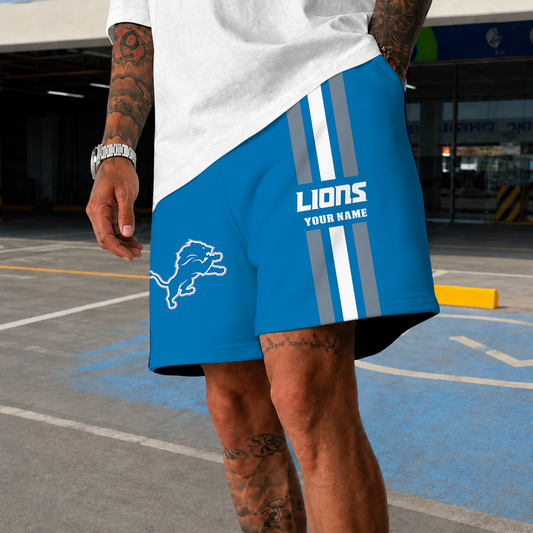 [TOUCHDOWN DEAL] NEW CUSTOMIZED NFL04 DTL DETROIT LIONS SHORT PANTS