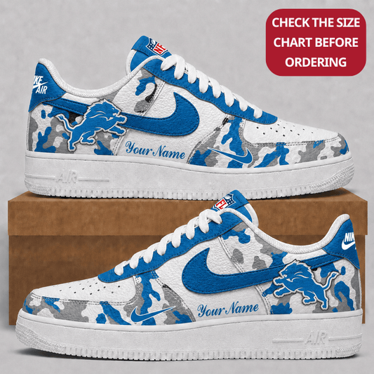 [TOUCHDOWN DEAL] NEW CUSTOMIZED NFL04 DTL DETROIT LIONS AF1 SHOES