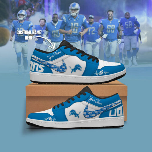 [TOUCHDOWN DEAL] NEW CUSTOMIZED NFL04 DTL DETROIT LIONS AIR JORDAN LOW SHOES