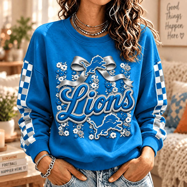 [TOUCHDOWN DEAL] NEW CUSTOMIZED NFL04 DTL DETROIT LIONS  UNISEX SWEATSHIRT