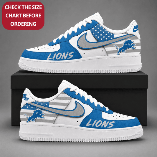 [TOUCHDOWN DEAL] NEW CUSTOMIZED NFL04 DTL DETROIT LIONS AF1 SHOES