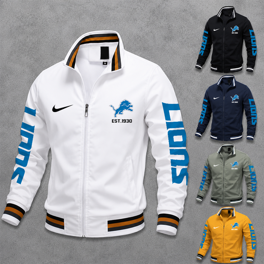 [TOUCHDOWN DEAL] NEW CUSTOMIZED NFL04 DTL DETROIT LIONS MEN'S CASUAL JACKET
