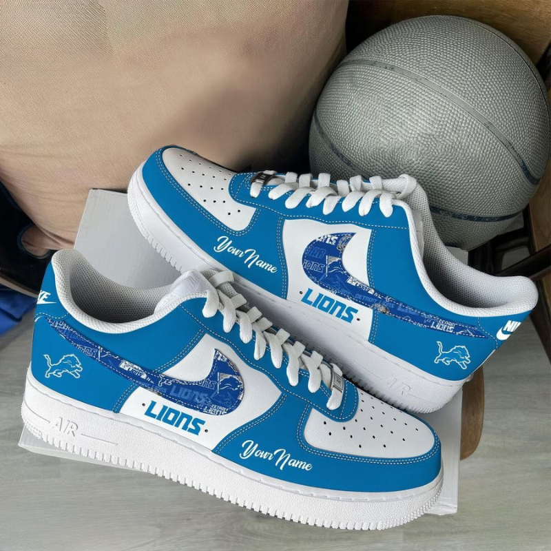 [TOUCHDOWN DEAL] NEW CUSTOMIZED NFL04 DTL DETROIT LIONS AF1 SNEAKERS