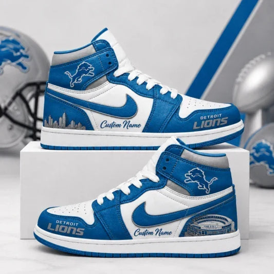 [TOUCHDOWN DEAL] NEW CUSTOMIZED NFL04 DTL DETROIT LIONS AIR JORDAN 1