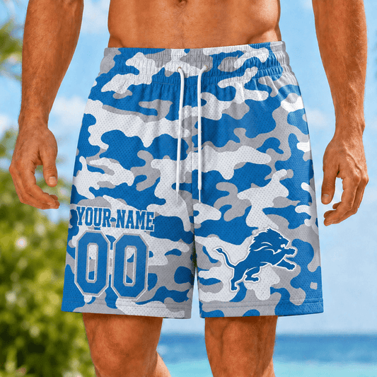 [TOUCHDOWN DEAL] NEW CUSTOMIZED NFL04 DTL DETROIT LIONS SHORT PANTS