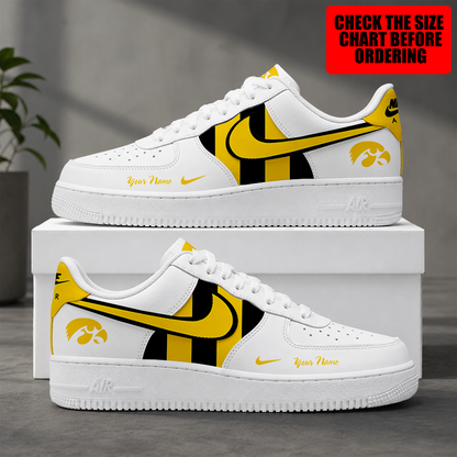 [HOOPS SPECIAL] NEW CUSTOMIZED NCAA CFH04 IWH IOWA HAWKEYES AF1 SHOES