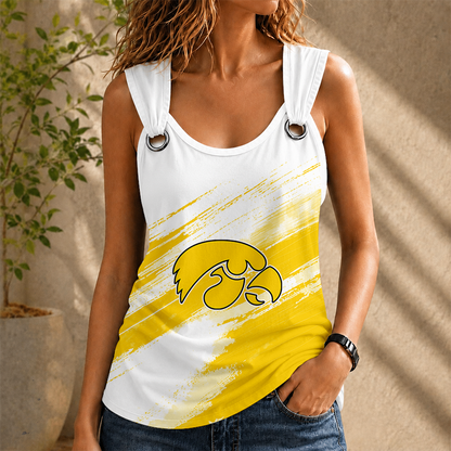 [HOOPS SPECIAL] NEW CUSTOMIZED NCAA CFH04 IWH IOWA HAWKEYES O-RING SHOULDER TANK TOP