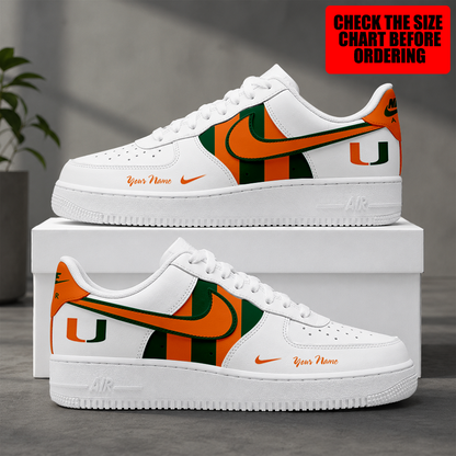 [HOMERUN DEAL] NEW CUSTOMIZED NCAA CWS04 MIH MIAMI HURRICANES AF1 SHOES