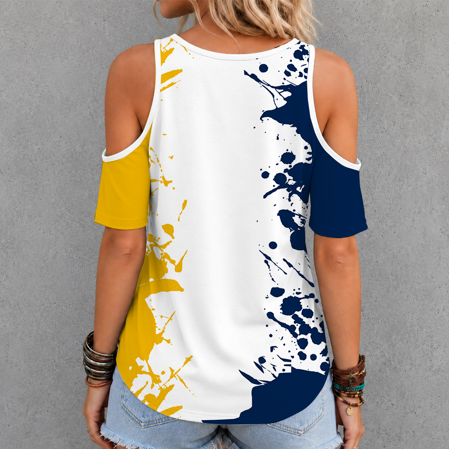 [PUCK DROP DEAL] NEW CUSTOMIZED NCAA MFF04 MIW MICHIGAN WOLVERINES CRISS CROSS V-NECK TOP