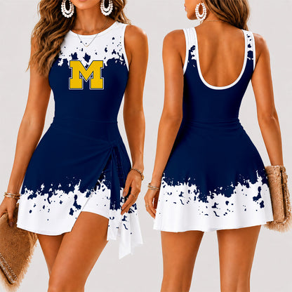 [PUCK DROP DEAL] NEW CUSTOMIZED NCAA MFF04 MIW MICHIGAN WOLVERINES WOMEN'S SUMMER SKORT DRESS