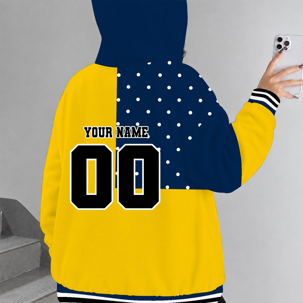 [PUCK DROP DEAL] NEW CUSTOMIZED NCAA MFF04 MIW MICHIGAN WOLVERINES STRAPPY ZIP HOODIE