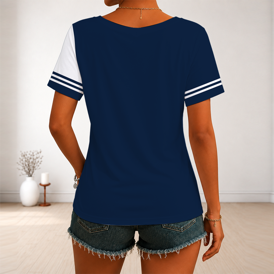 [FAN FAVORITE] NEW CUSTOMIZED WNBA04 DLW DALLAS WINGS V-NECK FEMALE SHIRT