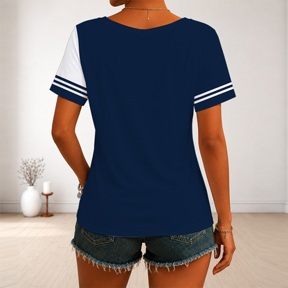 [FAN FAVORITE] NEW CUSTOMIZED WNBA04 DLW DALLAS WINGS V-NECK FEMALE SHIRT