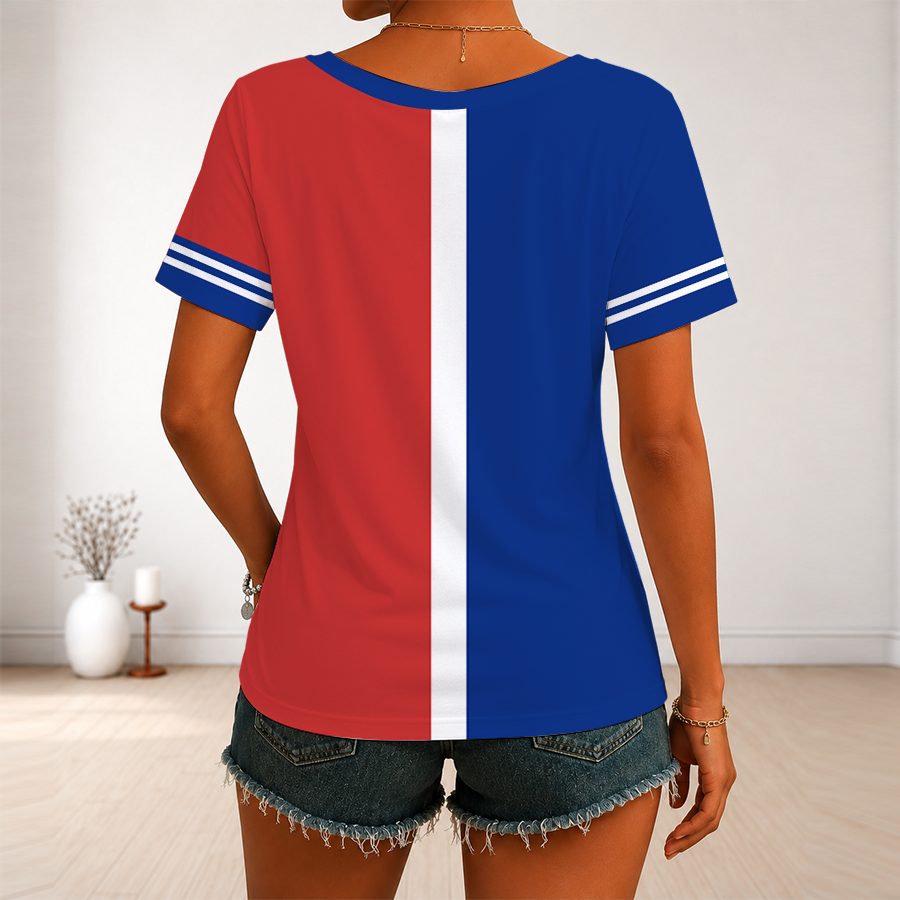 [HOMERUN DEAL] NEW CUSTOMIZED MLB04 CCS CHICAGO CUBS V-NECK FEMALE SHIRT