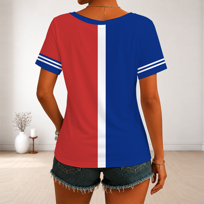[HOMERUN DEAL] NEW CUSTOMIZED MLB04 CCS CHICAGO CUBS V-NECK FEMALE SHIRT
