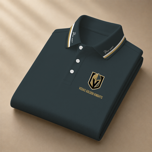 [PUCK DROP DEAL] NEW CUSTOMIZED NHL04 VGK VEGAS GOLDEN KNIGHTS POLO SHIRT