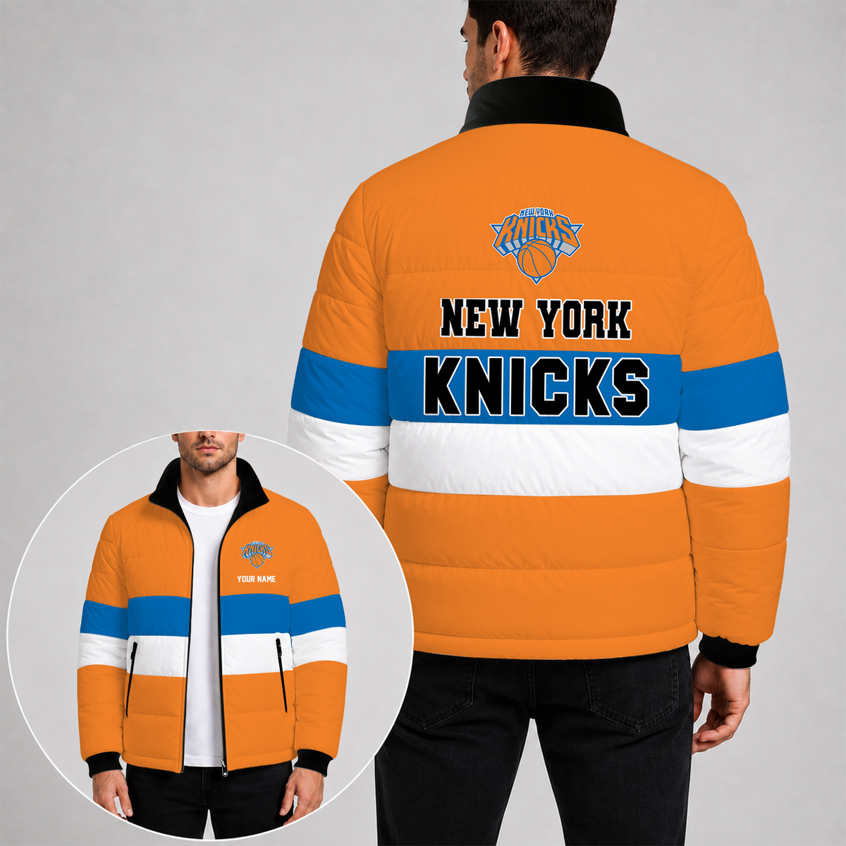 [SLAM DUNK DEAL] NEW CUSTOMIZED NBA04 NYK THE KNICKS PUFFER JACKET