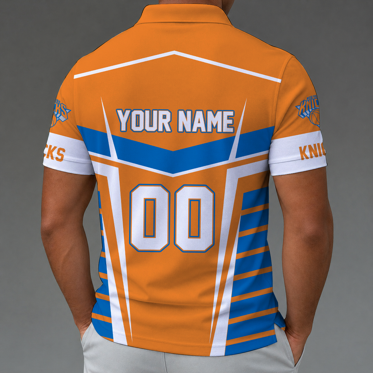 [HOT DEAL] NEW CUSTOMIZED NBA04 NYK NEW YORK KNICKS ZIP POLO SHIRT