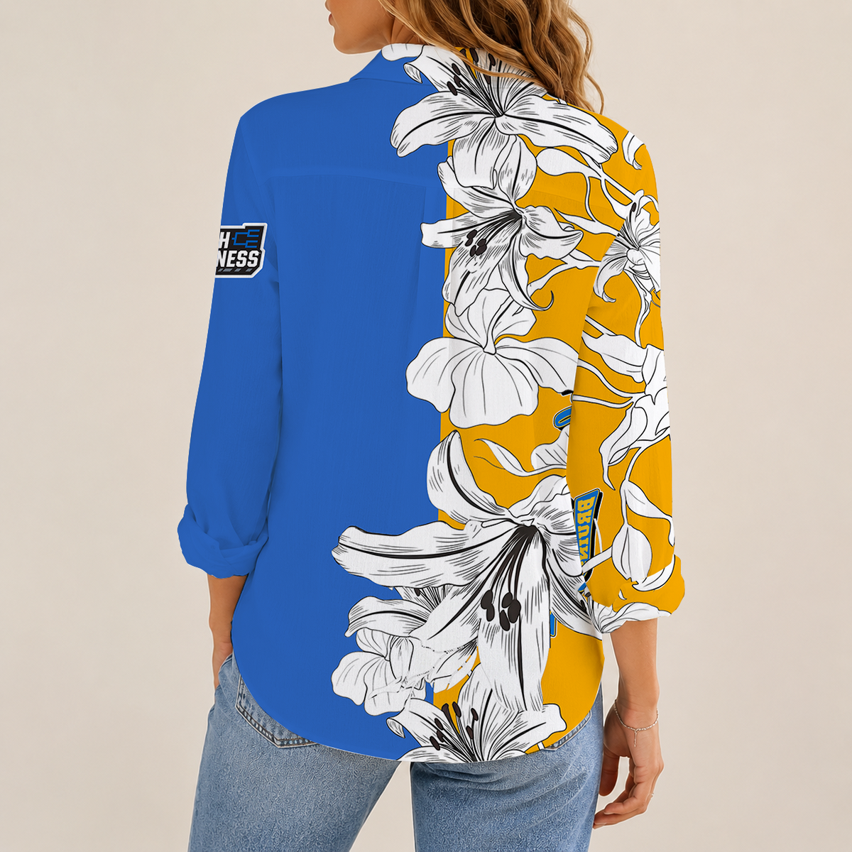 [SLAM DUNK DEAL] NEW CUSTOMIZED NCAA MAM04 UCB UCLA BRUINS STRAPPY WOMEN CASUAL SHIRT
