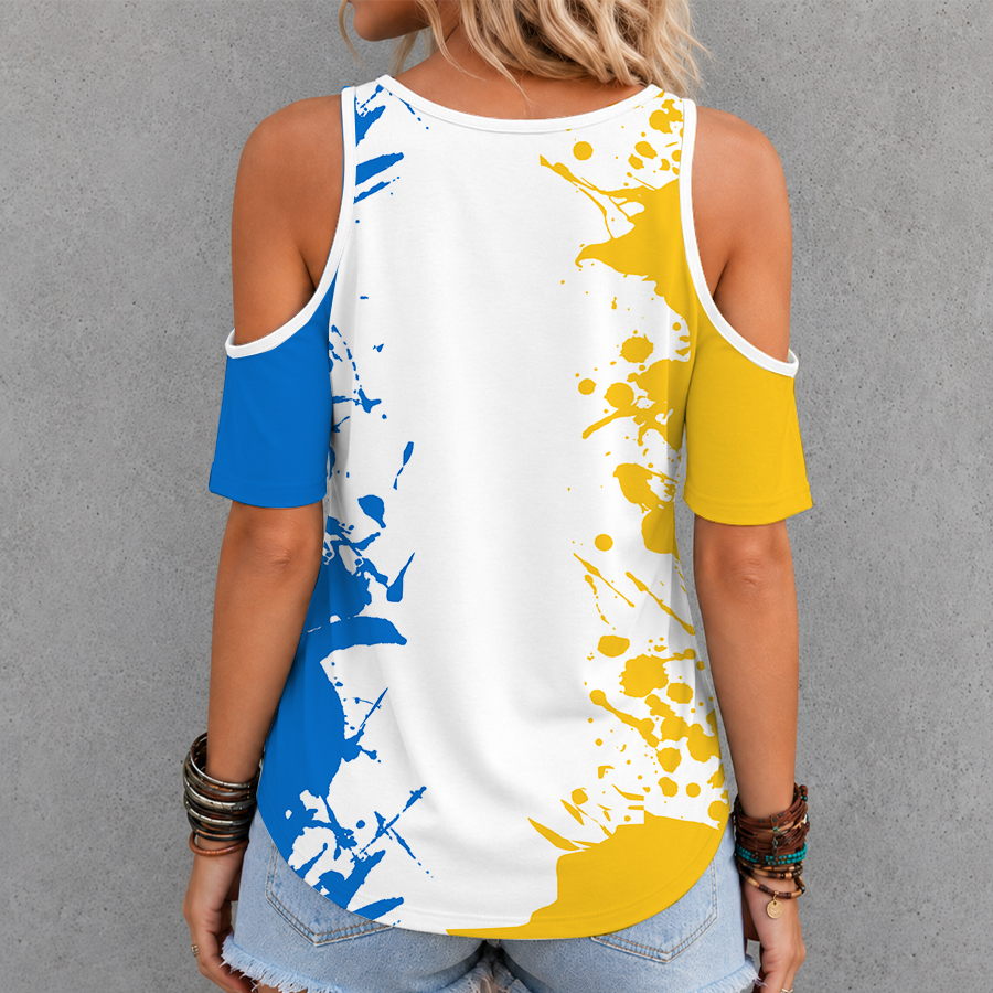 [SLAM DUNK DEAL] NEW CUSTOMIZED NCAA MAM04 UCB UCLA BRUINS CRISS CROSS V-NECK TOP