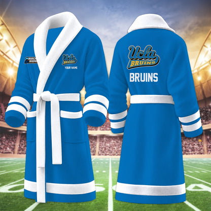 [SLAM DUNK DEAL] NEW CUSTOMIZED NCAA MAM04 UCB UCLA BRUINS MULTICOLOR FLEECE BATHROBE