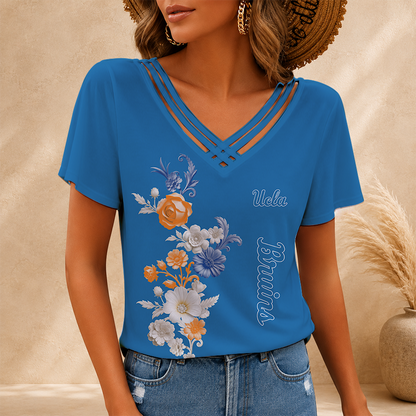 [SLAM DUNK DEAL] NEW CUSTOMIZED NCAA MAM04 UCB UCLA BRUINS V-NECK SHIRT