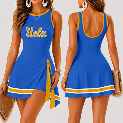 [FAN FAVORITE] NEW CUSTOMIZED NCAA MAM04 UCB UCLA BRUINS WOMEN'S SUMMER SKORT DRESS