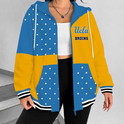 [SLAM DUNK DEAL] NEW CUSTOMIZED NCAA MAM04 UCB UCLA BRUINS STRAPPY ZIP HOODIE