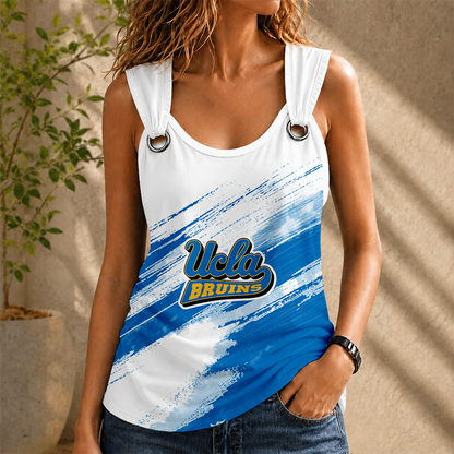 [SLAM DUNK DEAL] NEW CUSTOMIZED NCAA MAM04 UCB UCLA BRUINS O-RING SHOULDER TANK TOP
