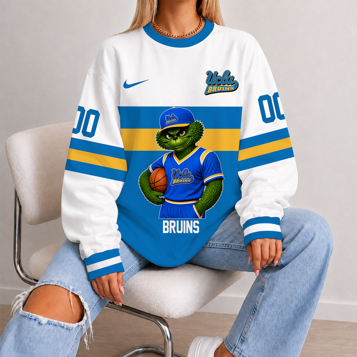 [SLAM DUNK DEAL] NEW CUSTOMIZED NCAA MAM04 UCB UCLA BRUINS STRAPPY UNISEX SWEATSHIRT