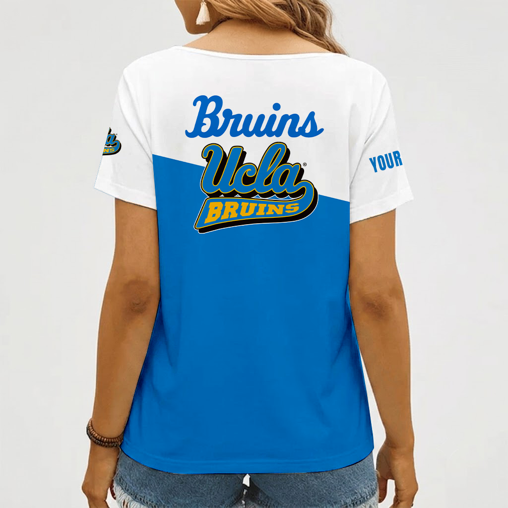 [FAN FAVORITE] NEW CUSTOMIZED NCAA MAM04 UCB UCLA BRUINS STRAPPY V-NECK FEMALE SHIRT