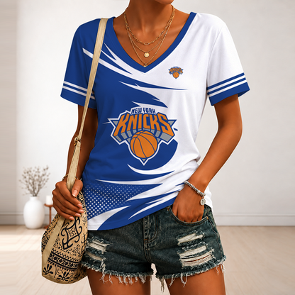 [HOT DEAL] NEW CUSTOMIZED NBA04 NYK NEW YORK KNICKS V-NECK FEMALE SHIRT