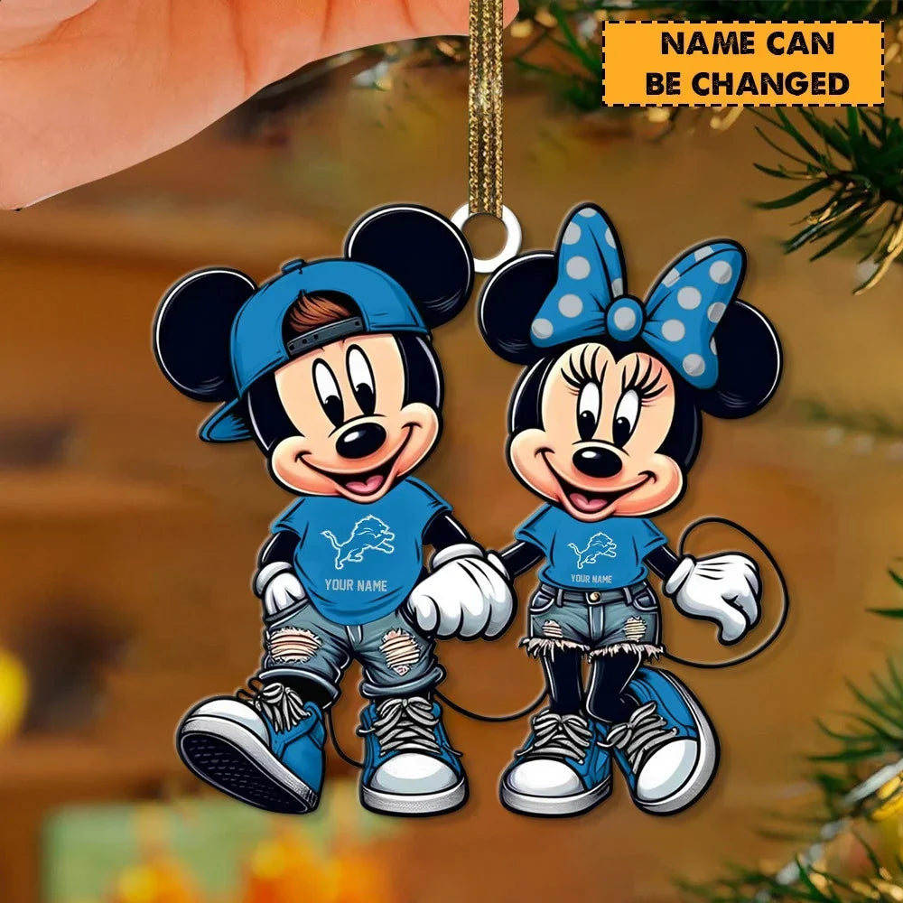 [TOUCHDOWN DEAL] NEW CUSTOMIZED NFL04 DTL DETROIT LIONS CHRISTMAS ACRYLIC ORNAMENT