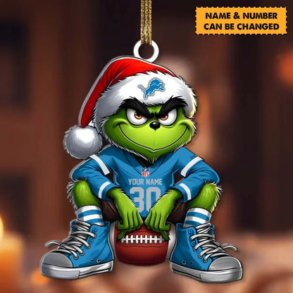 [TOUCHDOWN DEAL] NEW CUSTOMIZED NFL04 DTL DETROIT LIONS CHRISTMAS ACRYLIC ORNAMENT