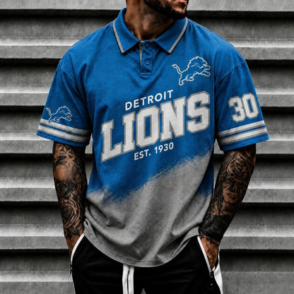 [SPECIAL OFFER] NEW CUSTOMIZED NFL04 DTL DETROIT LIONS POLO SHIRT
