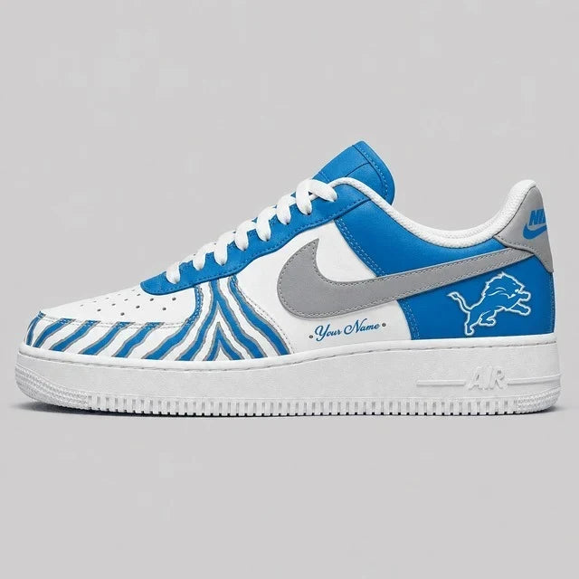 [TOUCHDOWN DEAL] NEW CUSTOMIZED NFL04 DTL DETROIT LIONS AF1 SHOES
