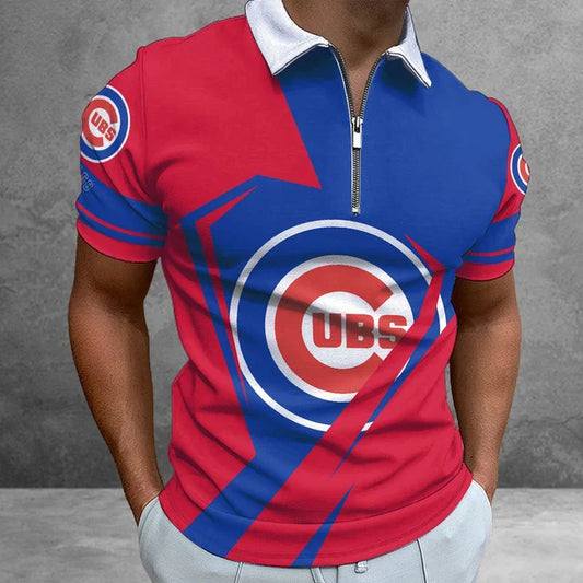 [HOMERUN DEAL] NEW CUSTOMIZED MLB04 CCS CHICAGO CUBS ZIP POLO SHIRT