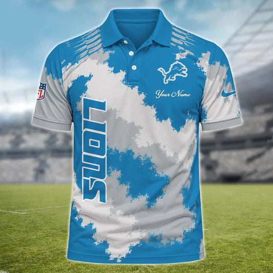 [TOUCHDOWN DEAL] NEW CUSTOMIZED NFL04 DTL DETROIT LIONS MULTICOLOR POLO SHIRT