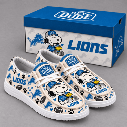 [TOUCHDOWN DEAL] NEW CUSTOMIZED NFL04 DTL DETROIT LIONS LOAFER SHOES