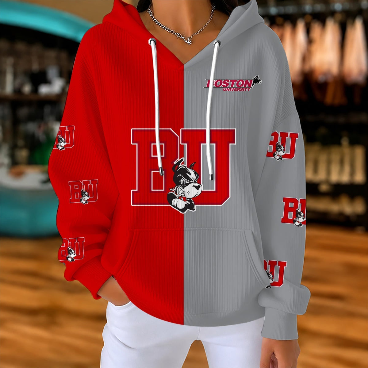 [PUCK DROP DEAL] NEW CUSTOMIZED NCAA MFF05 BUT BOSTON UNIVERSITY TERRIERS RIBBED HOODIE & SWEATSHIRT
